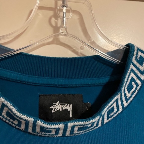 STÜSSY Teal Geometric Long-Sleeve - Picture 2 of 5